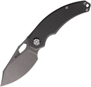 Kunwu Padre - Stonewashed Vanax Superclean Blade - Checkered Titanium Handle - Framelock - KUNK706t1